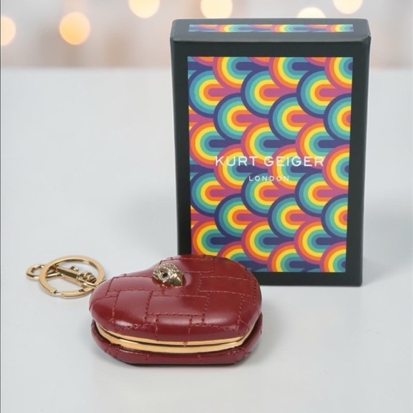 Kurt Geiger NWT Kensington Heart Shaped Mirror Keychain NIB - Picture 2 of 5